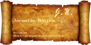 Jeremiás Mónika névjegykártya